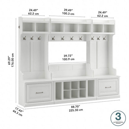 Ensemble de rangement d'entrée Woodland avec porte-manteau par Bush Furniture