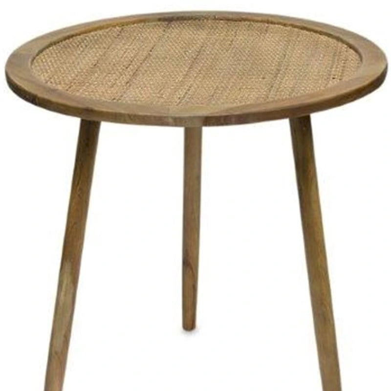 Ensemble de trois tables d'appoint rondes marron HomeRoots de 24 pouces (59 cm x 61 cm x 59 cm)