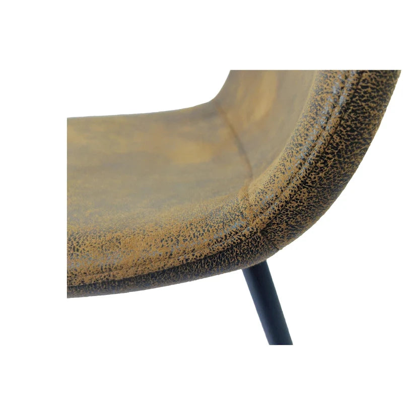 4 chaises de salle à manger avec assises en forme de cuillère et pieds en métal noir