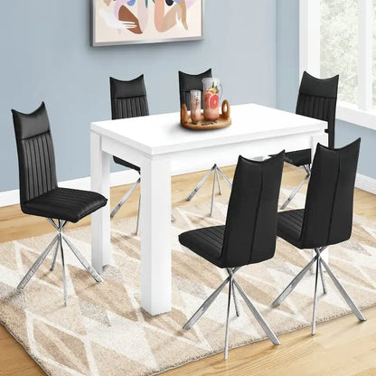 Table de salle à manger rectangulaire 60 pouces, blanche