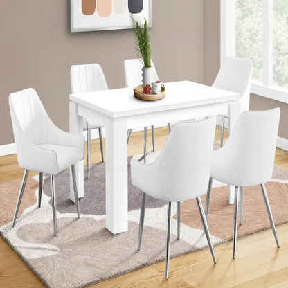 Table de salle à manger rectangulaire 60 pouces, blanche
