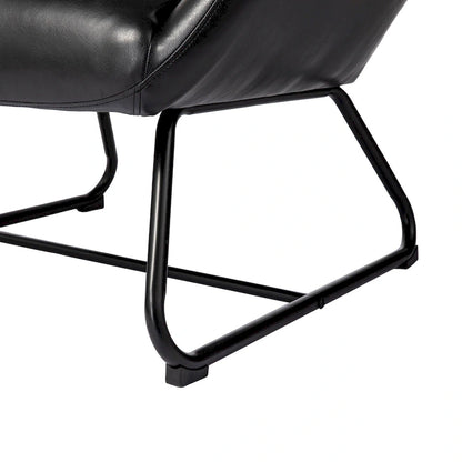 Ensemble de 2 fauteuils d'appoint Glitzhome à oreilles en similicuir de 35,5 po de hauteur avec pieds en métal