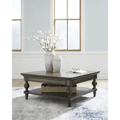 Table basse carrée marron foncé Signature Design by Ashley Veramond - 42 po L x 42 po P x 18,63 po H