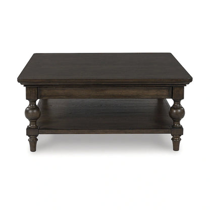 Table basse carrée marron foncé Signature Design by Ashley Veramond - 42 po L x 42 po P x 18,63 po H