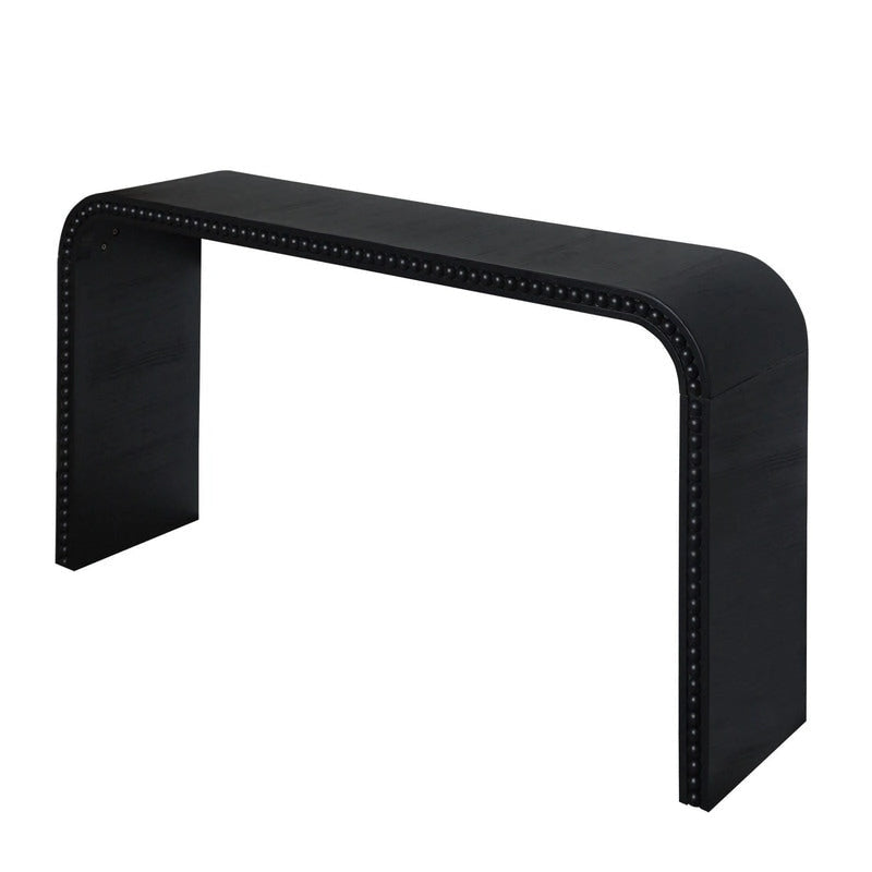 Table d'entrée 59, table incurvée style cascade, console avec perles de bois