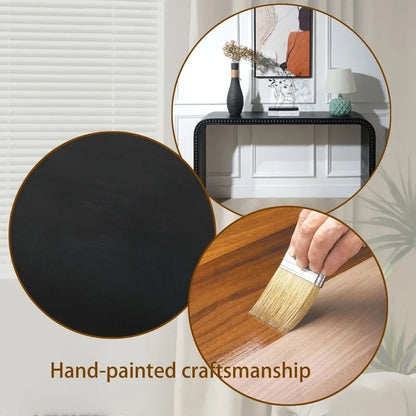 Table d'entrée 59, table incurvée style cascade, console avec perles de bois