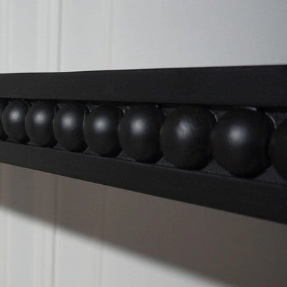 Table d'entrée 59, table incurvée style cascade, console avec perles de bois