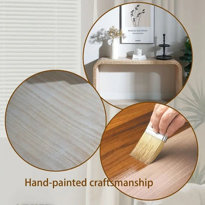 Table d'entrée 59, table incurvée style cascade, console avec perles de bois