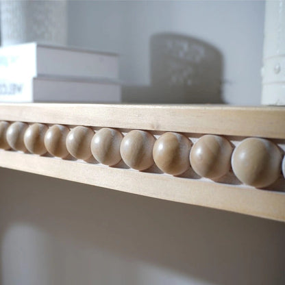 Table d'entrée 59, table incurvée style cascade, console avec perles de bois