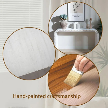 Table d'entrée 59, table incurvée style cascade, console avec perles de bois