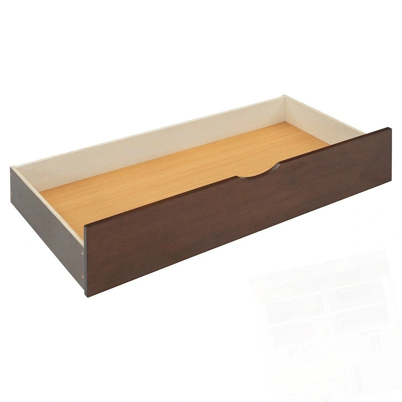 Lit plateforme en bois avec rangement, 2 grands tiroirs et lit gigogne de taille Twin XL