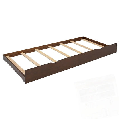 Lit plateforme en bois avec rangement, 2 grands tiroirs et lit gigogne de taille Twin XL