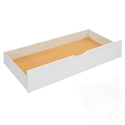 Lit plateforme en bois avec rangement, 2 grands tiroirs et lit gigogne de taille Twin XL