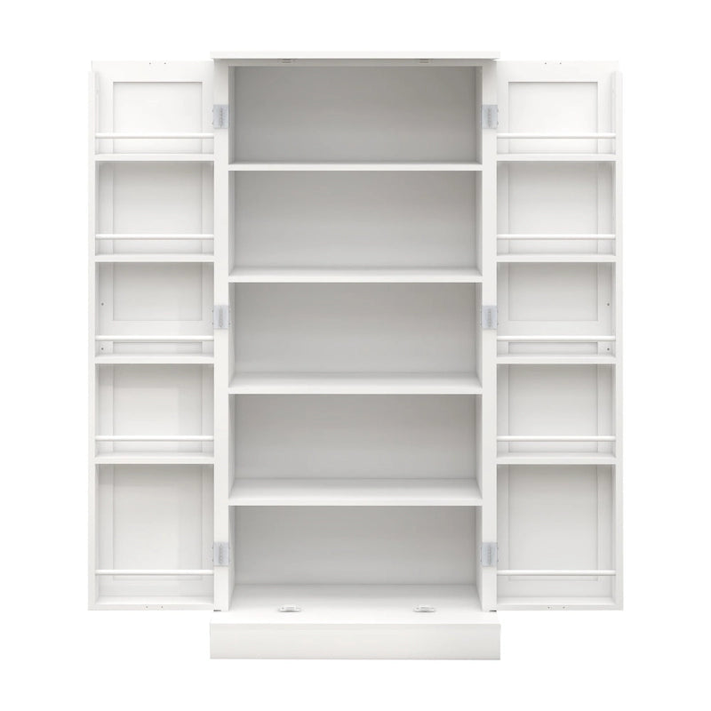 Meuble de cuisine avec éclairage LED 50, buffet autoportant à 2 portes avec étagères et 2 tablettes réglables