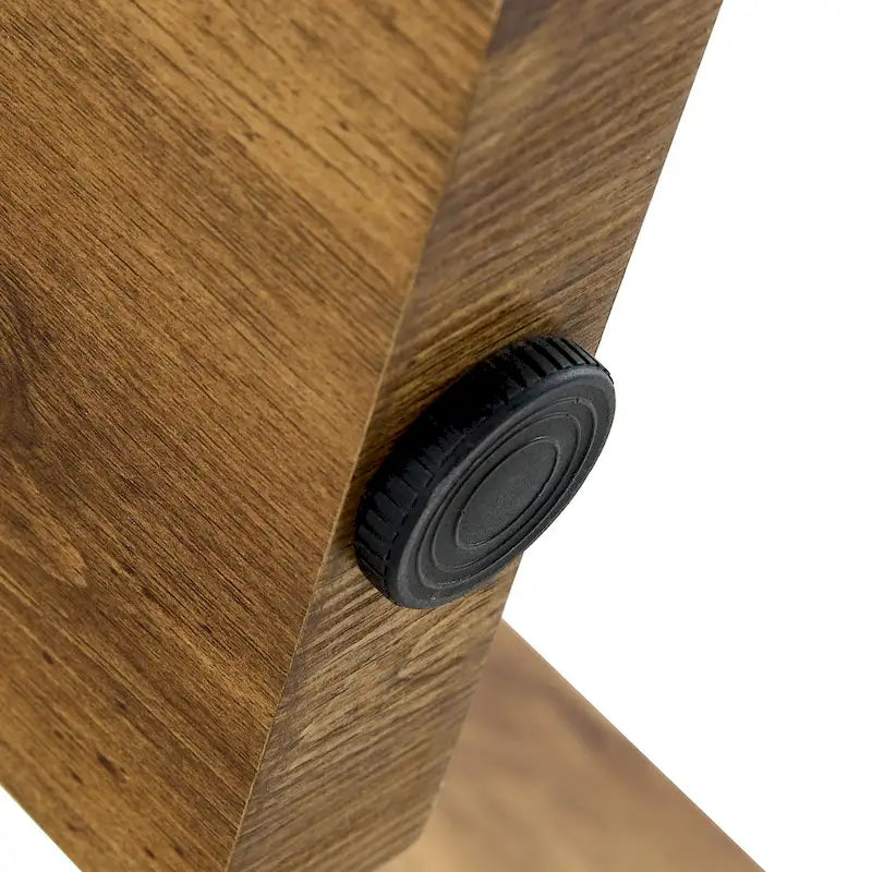 Table basse ronde à pieds rectangulaires, table d'appoint en bois pour salon