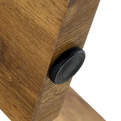 Table basse ronde à pieds rectangulaires, table d'appoint en bois pour salon