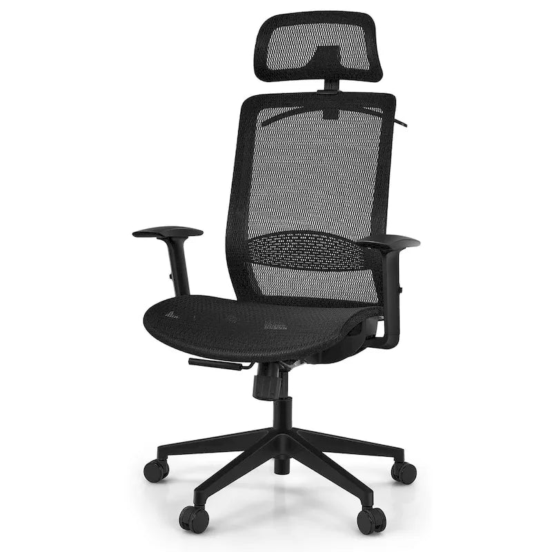 Fauteuil de bureau ergonomique Costway à dossier haut en maille, inclinable et facile à manipuler - Voir les détails