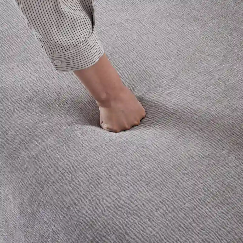 Canapé d'angle modulaire en polyester 111, forme L, avec mousse haute densité, assise profonde de 68,5 cm et revêtement en chenille infroissable.