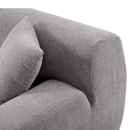 Canapé d'angle modulaire en polyester 111, forme L, avec mousse haute densité, assise profonde de 68,5 cm et revêtement en chenille infroissable.