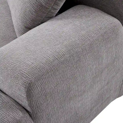 Canapé d'angle modulaire en polyester 111, forme L, avec mousse haute densité, assise profonde de 68,5 cm et revêtement en chenille infroissable.