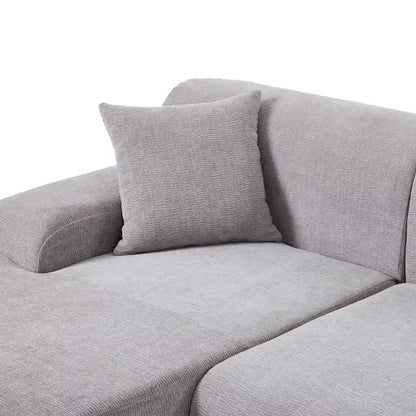 Canapé d'angle modulaire en polyester 111, forme L, avec mousse haute densité, assise profonde de 68,5 cm et revêtement en chenille infroissable.