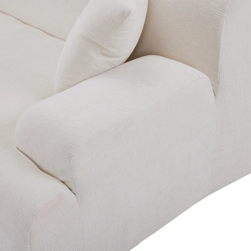 Canapé d'angle modulaire en polyester 111, forme L, avec mousse haute densité, assise profonde de 68,5 cm et revêtement en chenille infroissable.