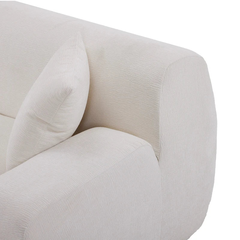 Canapé d'angle modulaire en polyester 111, forme L, avec mousse haute densité, assise profonde de 68,5 cm et revêtement en chenille infroissable.