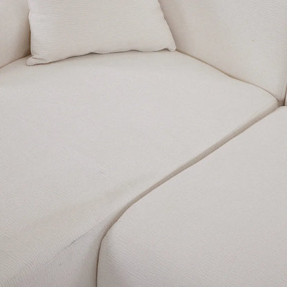 Canapé d'angle modulaire en polyester 111, forme L, avec mousse haute densité, assise profonde de 68,5 cm et revêtement en chenille infroissable.