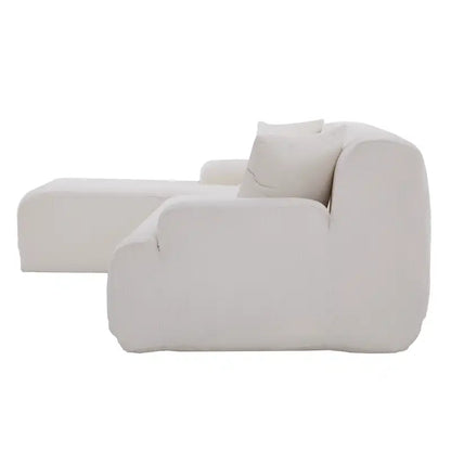 Canapé d'angle modulaire en polyester 111, forme L, avec mousse haute densité, assise profonde de 68,5 cm et revêtement en chenille infroissable.