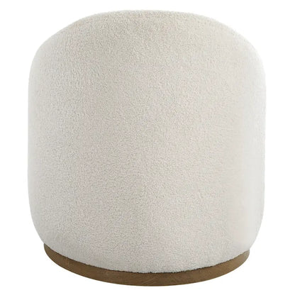 Pouf ottoman pivotant rembourré et moelleux - 24 - Blanc et marron