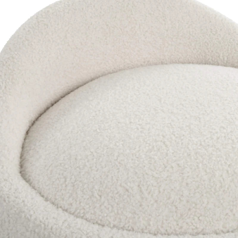 Pouf ottoman pivotant rembourré et moelleux - 24 - Blanc et marron