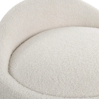 Pouf ottoman pivotant rembourré et moelleux - 24 - Blanc et marron