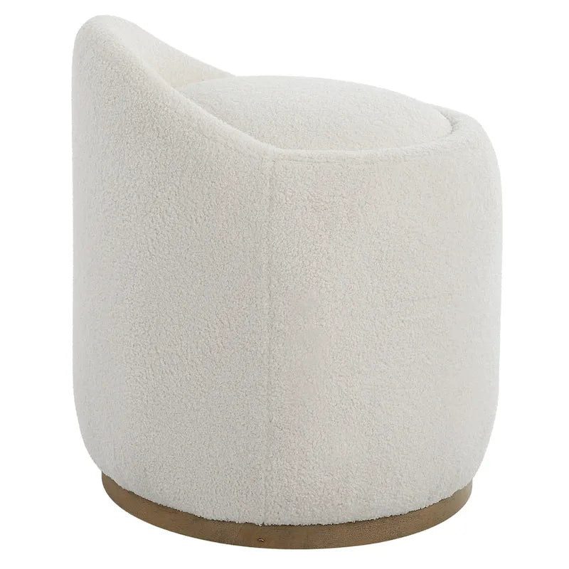 Pouf ottoman pivotant rembourré et moelleux - 24 - Blanc et marron