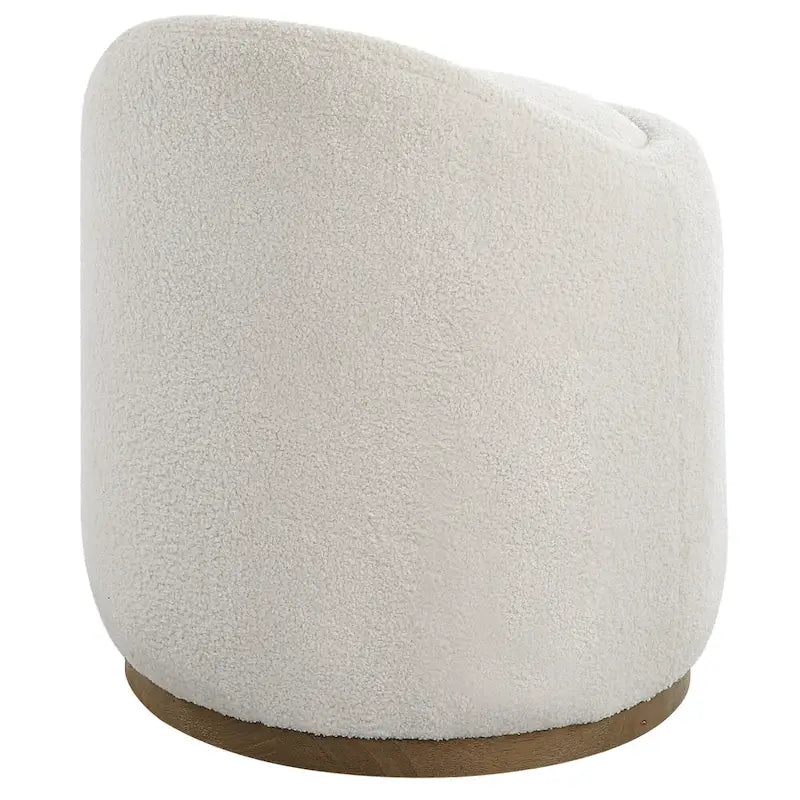 Pouf ottoman pivotant rembourré et moelleux - 24 - Blanc et marron