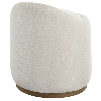 Pouf ottoman pivotant rembourré et moelleux - 24 - Blanc et marron