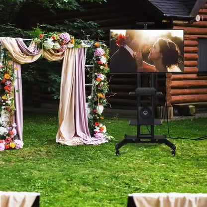 Support TV mobile à roulettes