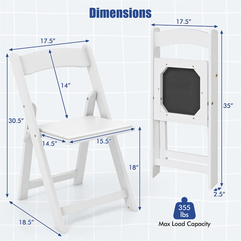 Ensemble de 4 chaises de salle à manger Gymax avec pieds en bois d'hévéa et assise rembourrée pour