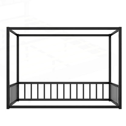 Lit double moderne en fer avec barrières de sécurité multifonctionnelles et structure stable
