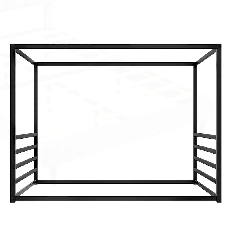 Lit double moderne en fer avec barrières de sécurité multifonctionnelles et structure stable