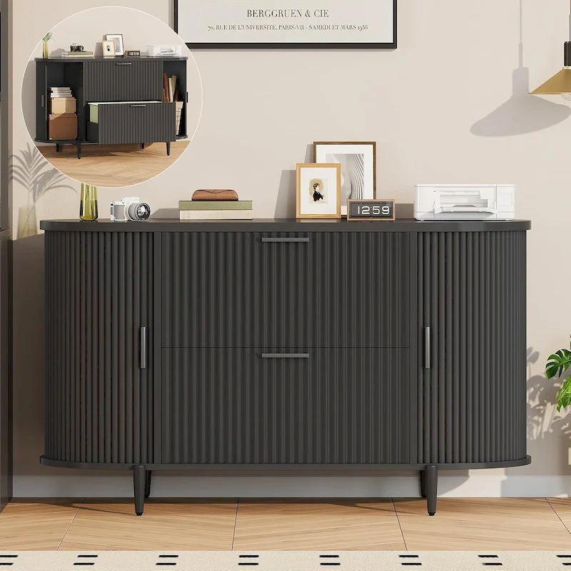 Classeur à 2 tiroirs, meuble de rangement à 2 portes pour bureau à domicile