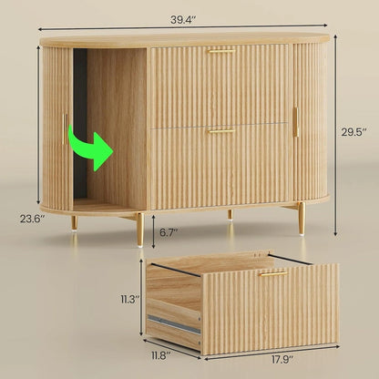 Classeur à 2 tiroirs, meuble de rangement à 2 portes pour bureau à domicile