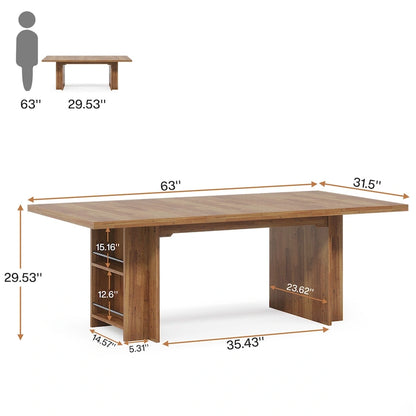 Bureau de direction de 160 cm, grand bureau d'ordinateur avec rangement