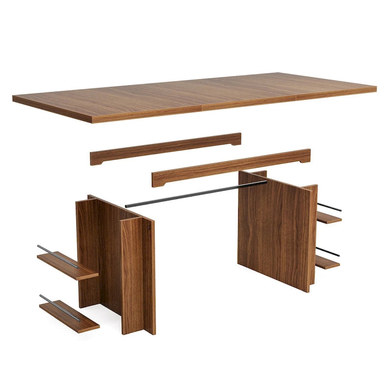 Bureau de direction de 160 cm, grand bureau d'ordinateur avec rangement