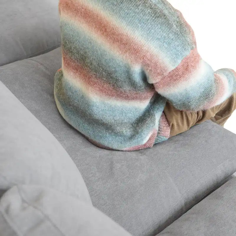 Canapé d'angle minimaliste en lin Cloud Couch, canapé en L à assise profonde avec coussins