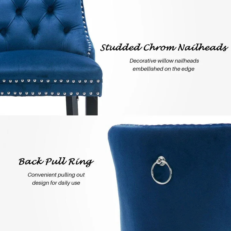 Ensemble de 6 tabourets de bar contemporains en velours.