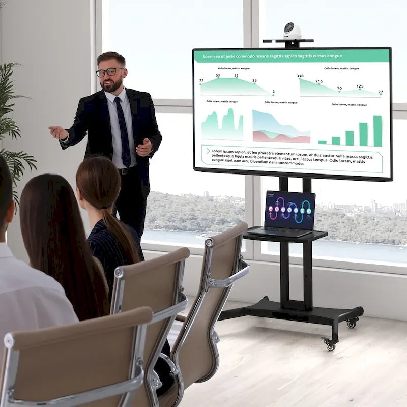 Support mobile Gymax pour téléviseurs à écran plat LCD/LED de 32 à 82 pouces (jusqu'à 132 pouces).