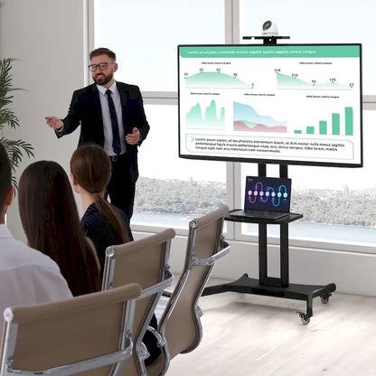 Support mobile Gymax pour téléviseurs à écran plat LCD/LED de 32 à 82 pouces (jusqu'à 132 pouces).