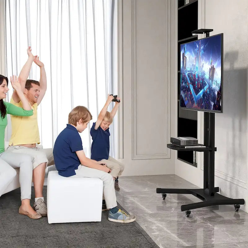 Support mobile Gymax pour téléviseurs à écran plat LCD/LED de 32 à 82 pouces (jusqu'à 132 pouces).