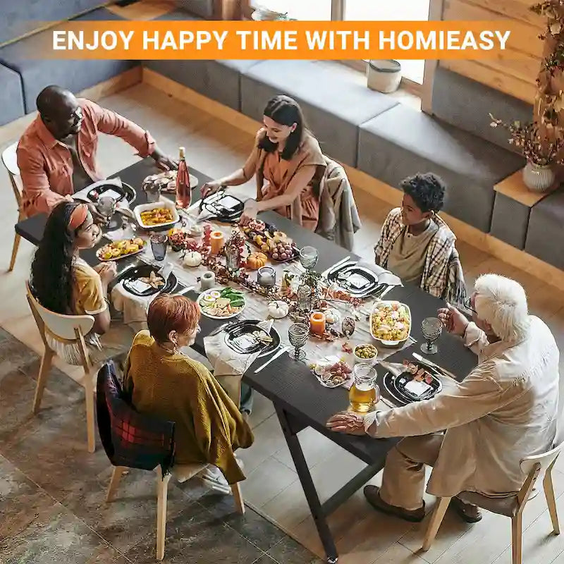 Table de salle à manger de style campagnard pour 8 personnes, table de cuisine rectangulaire en bois de 180 cm (70,8 pouces).