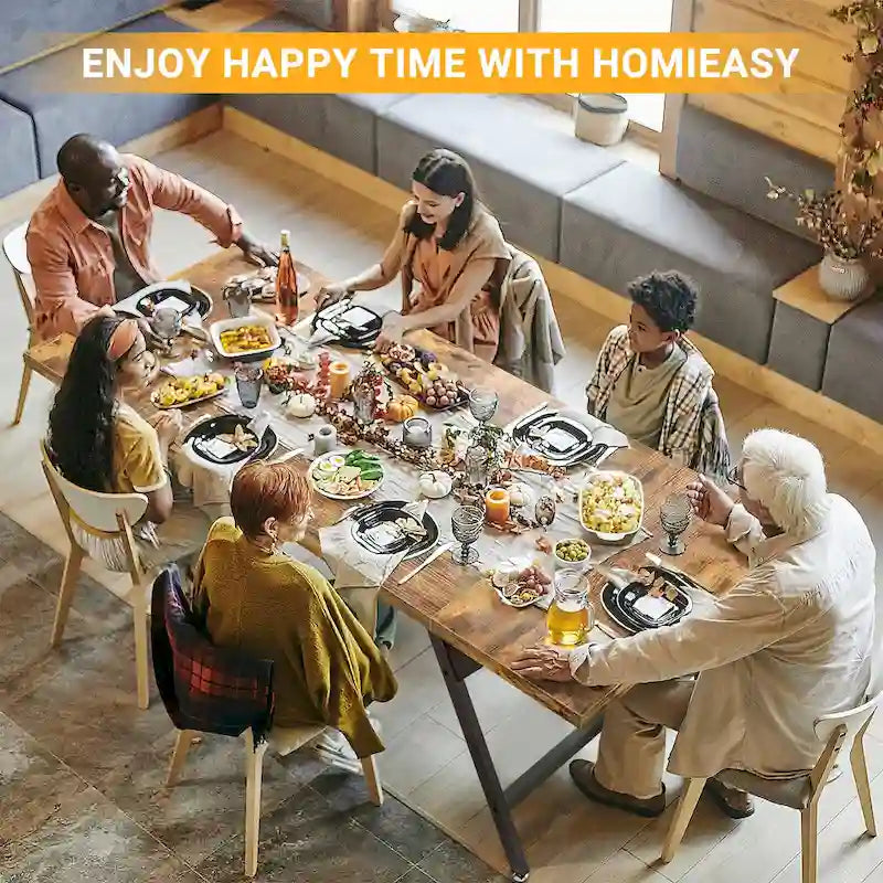 Table de salle à manger de style campagnard pour 8 personnes, table de cuisine rectangulaire en bois de 180 cm (70,8 pouces).